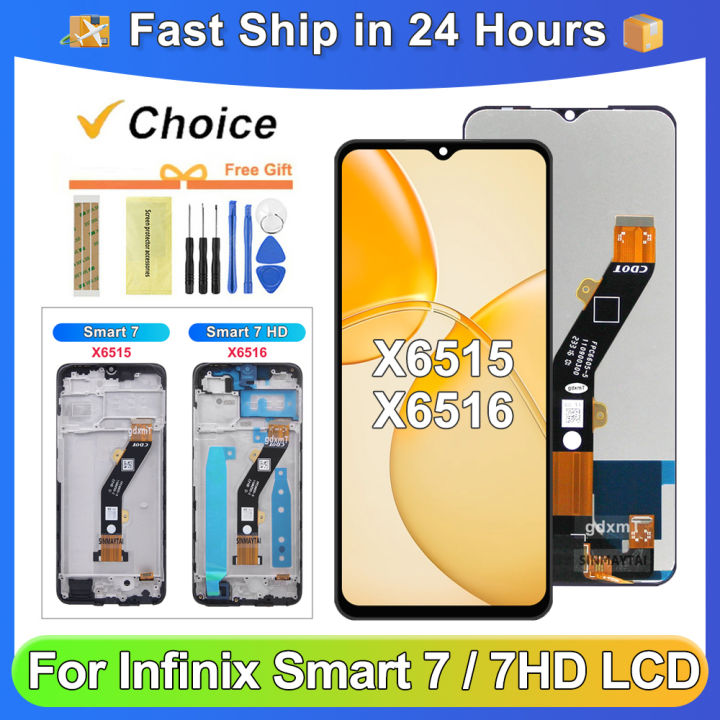For Infinix Smart 7 For Smart 7 HD 6.6''X6515 X6516 LCD Display Touch Screen Digitizer Assembly Replacement