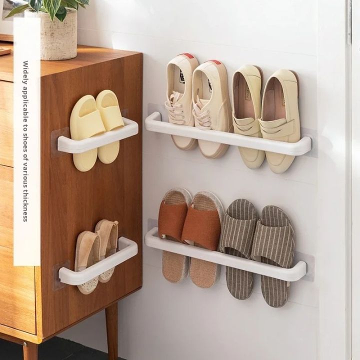 Wall Mounted Slipper Rack Waterproof Non-Porous Bathroom Storage Shelf ...
