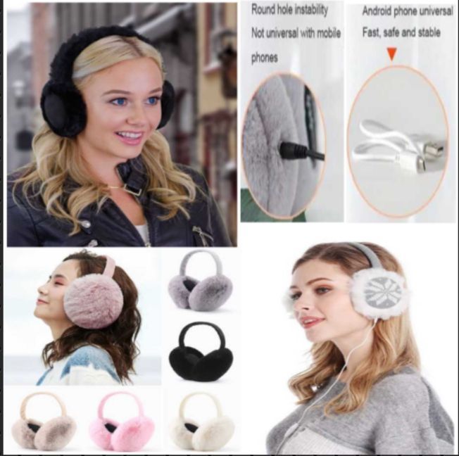 Earmuff Headphone Adjustable Comfy Soft Snow Outdoor Winter Ladies Girls Earmuffs Ear Cover