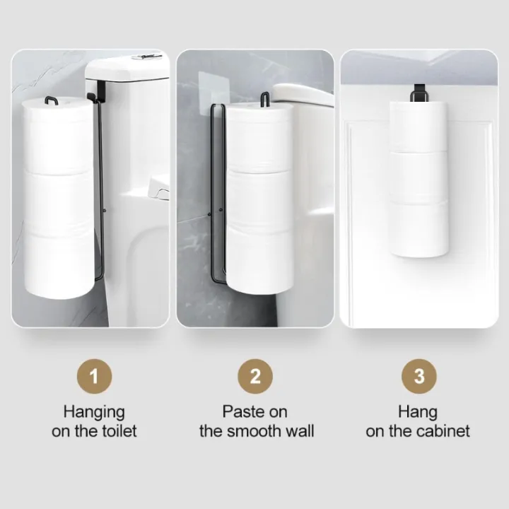 Bathroom%20Toilet%20Paper%20Holder%20with%20Storage%20Extra%203%20Rolls,%20Over%20The%20Tank%20Toilet%20Paper%20Holder%20Wall%20Mount,%20Small%20Restroom%20Organizer%20-%20Image%204