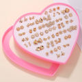 New Simple Multifarious Styles Rhinestone Stud Earrings For Girls Gold Silver Plastic Earrings.