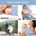 Baby Blanket Hat Set Cartoon Printed Cotton Newborn Swaddle Adjustable Infant Sleeping Swaddle Wraps All Seasons 0-6 Months. 