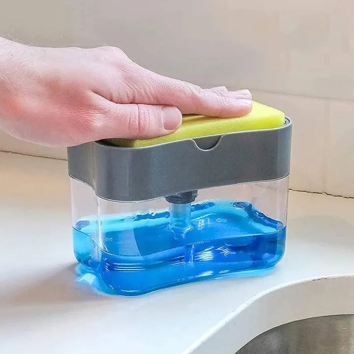 2 in 1 Soap Pump Plastic Dispenser for Dishwasher Liquid Holder