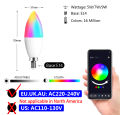 Tuya E14 Candle Lamps APP Control Smart Bulb Bluetooth WIFI RGB 220V LED Light Dimmable Smart Life Room Home Group Crystal Lamps. 