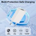 1/2/5Sets 5V 1A USB Charger Travel Wall Charging Head with USB A to Type C USB Charging Cable Phone Adapter Portable EU Plug 5W.
