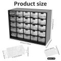 25 Drawers Stackable Storage Cabinet Tool Parts Storage Clear Organizer with Drawers Table Drawer Organizer For Screw Nut Nails. 