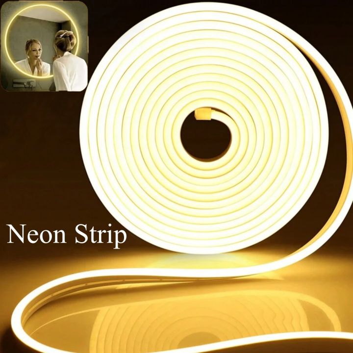 LED Neon Lights 12V Warm White LED Strip Lights Waterproof 2835 120leds/m LED Neon Rope Lights Neon LED Strip for Bedroom Indoor