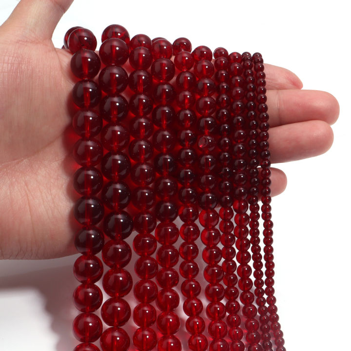 1%20Strand%20Red%20Glass%20Beads%204/6/8/10/12mm%20Round%20Crystal%20Loose%20Spacer%20Bead%20for%20Jewelry%20Making%20Stuff%20DIY%20Necklace%20Bracelet%20Wholesale%20-%20Image%204