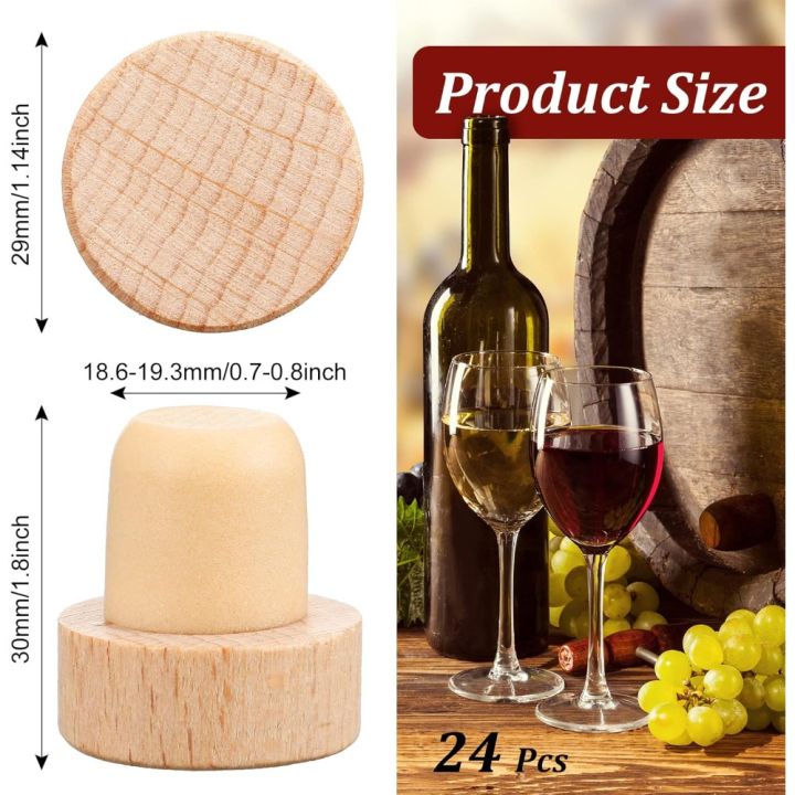 24%20Pcs%20T%20Shaped%20Cork%20Plugs%20Reusable%20Wooden%20&%20%20Wine%20&%20Beer%20Bottle%20Stoppers%20-%20Image%202