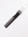 1PCS metal fork black carbon pull-up comb, curly comb and African split comb - thick hair care comb.