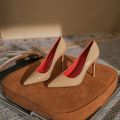 7cm Black Red Sole High Heels Spring Pointed Toe Stiletto Heel Shiny Single Shoes Fashion Patent Leather Women's Shoes.