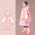 Cute Kids Raincoat Wateproof Children Dinosaur Unicorn Rain Poncho Rain Coat Jacket With Backpack Position Student RainWear.