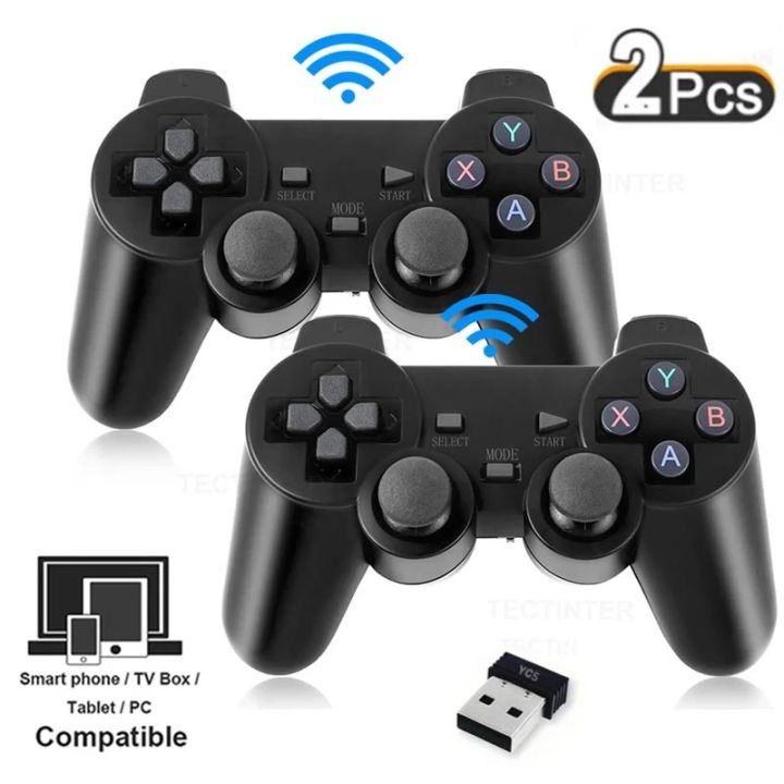 2 PCS 2.4GHz Wireless Gamepad - No - Delay Game Controller USB Joystick ...