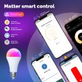 MOES Tuya MATTER WIFI Smart LED Bulb Dimmable 14W RGB C+W E27 Color Shifting 2700K-6500K Smart App Control with Alexa . 