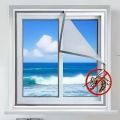 Grey，Anti-mosquito window screen ，self adhesive window mosquito net summer insect proof door， mosquitonet for windows. 