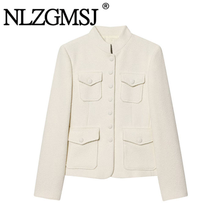 Nlzgmsj%202026%20Spring%20Women%20New%20Fashion%20Long%20Sleeves%20Button%20With%20Pocket%20%20Decoration%20Blazer%20Women%20Elegant%20Hight%20Street%20Top%20-%20Image%202