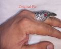 Boys Attitude Eagle Head korean Red eye metal Ring. 