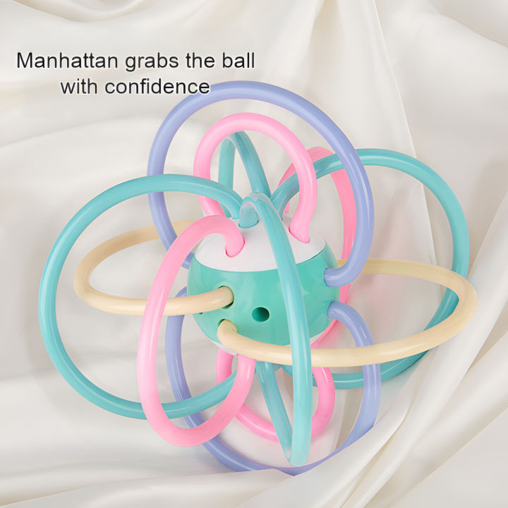 Baby Toys Manhattan Ball, Baby Teething Ball, Soft  Teething Toy, Hand-Held Ball for Babies, Newborn Rattle
