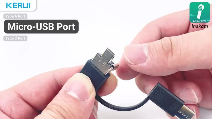 KERUI New 7mm Endoscope Camera 3 in 1 Mini Camera Type C/Micro USB/USB-A Interface Inspection Borescope for Android Phones PC
