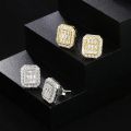 Hip Hop Rock Ear Stud Earrings for Men Iced Out Cubic Zirconia Bling Cartilage Accessories Homme Hippie Jewelry Wholesale OHE143. 