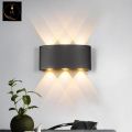LED Wall Lamp Outdoor/Indoor Wall Sconce Waterproof IP65 Aluminum Black Rectangular Patio Light Up & Down Projection Light. 
