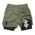 Summer Shorts for Men 2 in 1 Athletic Gym Workout Running Performance Shorts Print with Phone Pocket Quick Dry Breathable.
