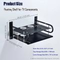 2-Layer Wall Mount WiFi Router Stand – Metal Shelf for TV Box & Remotes, Black. 