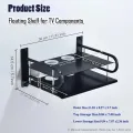 2-Layer Wall Mount WiFi Router Stand – Metal Shelf for TV Box & Remotes, Black.