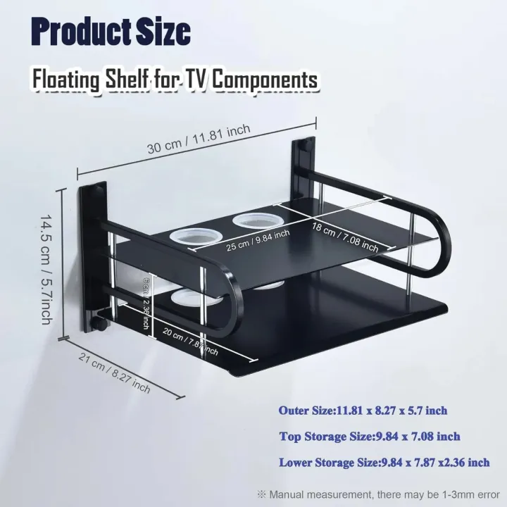 2-Layer%20Wall%20Mount%20WiFi%20Router%20Stand%20%E2%80%93%20Metal%20Shelf%20for%20TV%20Box%20&%20Remotes,%20Black%20-%20Image%202