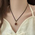 Acacia Bean Safe Buckle Necklace Women's Light Luxury High-end Gankun Ring Pendant Girlfriend New Chinese Style Woven Rope Neck Chain Trendy.