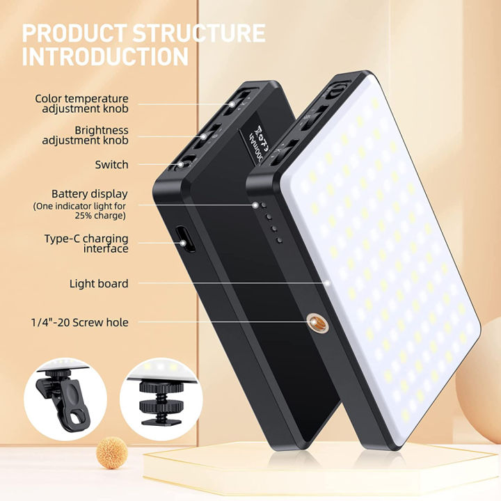 LED%20Selfie%20Light%20Phone%20Fill%20Light%20120%20LED%203000mAh%20Rechargeable%20Portable%20Video%20Light%20for%20Tiktok%20Vlog%20Video%20Conference%20Selfie%20-%20Image%204