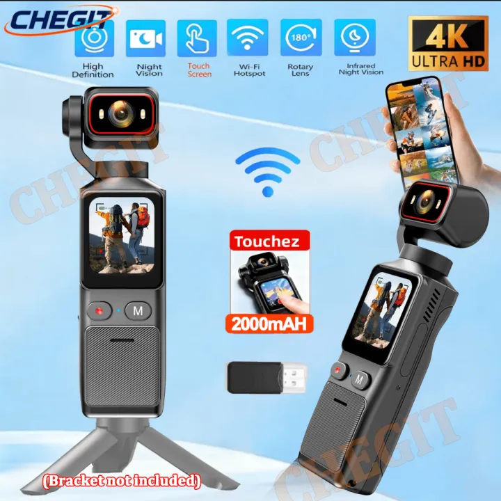 NEW 4K Touch Screen Portable MINI Vlog Camera Pocket Sports Camera with ...