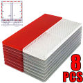 Truck Trailer Rectangle Plastic Reflector Reflective Tape Adhesive Auto Safety Night Warning Plate Stickers Car Accessories 8pcs. 