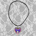 Gothic Wine Red Glass Crystal Big Heart Necklace Y2K Grunge Punk Puffy Heart Cord Rope Chain Pendant Necklace Women Girls Gift. 