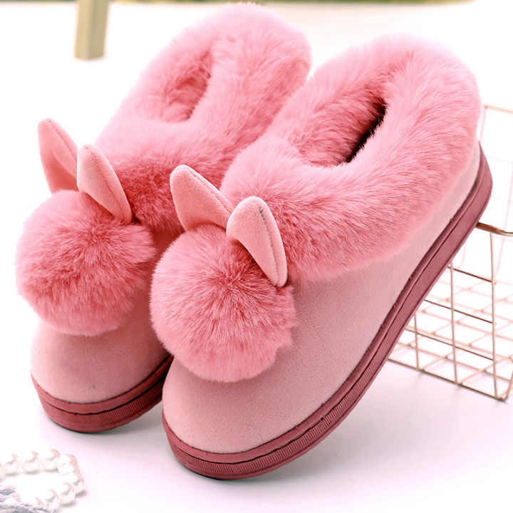 Winter%20Plush%20Slippers%20for%20Women%20&%20Men%20-%20Thick%20Sole%20Couple%20House%20Shoes,%20Cozy%20Faux%20Rabbit%20Fur%20Indoor%20Slides%20with%20Closed%20Back%20-%20Image%207