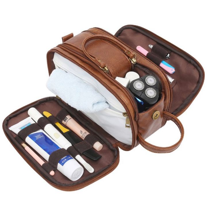 Toiletry%20Bag%20for%20Men,%20Large%20Travel%20Shaving%20Dopp%20Kit%20Water-resistant%20Bathroom%20Toiletries%20Organizer%20PU%20Leather%20Cosmetic%20Bags%20-%20Image%207