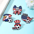 4 PCS Exquisite Metal Ball Badge Brooch Sports Fan Collection  Lapel Pin Decoration Accessory. 