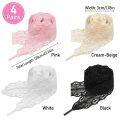 4 Pairs Lace Trim Flat Soft Shoelaces Blooming Ribbon Lace Up Shoe Strings for Women. 