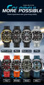 SANDA 3379 New Men's Electronic Watch Military Sports Multifunctional Waterproof Night Light LED Dual Display Men's Watch. 