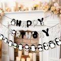 Penguin Birthday Party Decoration Includes Happy Birthday Penguin Banner Penguin Party Supplies for Winter Birthday Baby Shower. 