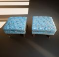 2 SEATER PUFFY SOFA SET IN TURKISH FABRIC (SIZE: 1 SINGLE 22 X 22 INCHES HEIGHT 15 INCHES). 