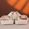PU Flame Makeup Bag, Beauty Makeup Storage Bag, Double Zipper Makeup Brush Bag, Business Travel Toiletries Sorting Bag.
