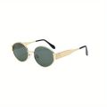 Oval Sunglasses for Women Men Trendy Metal Frame Sun Glasses Classic Shades.