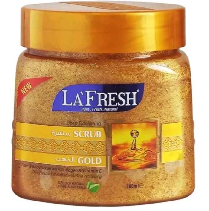 La frash gold face body scrub with collagen n vitamin E 500ml