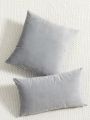 2 Piece Soft Velvet-Touch Filled Cushion Set-Rectangular and Square Velvet Cushions for Sofa/Bedroom/Car. 