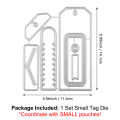 Plastic Clear Rectangle Domes Coordinating Cutting Dies Self-Adhesive Lip Balm Pouches Money Holder for DIY Craft Gift Cards. 