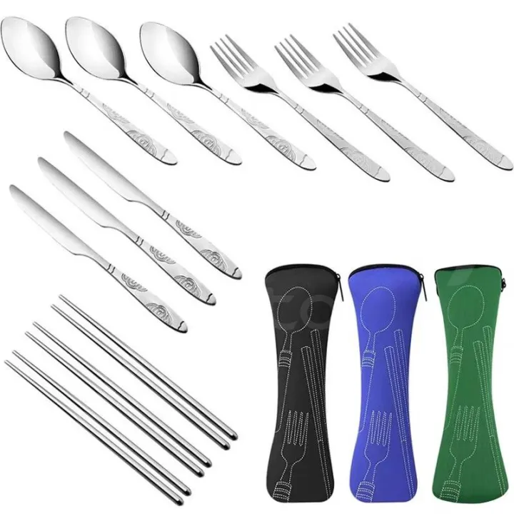 Stainless%20Steel%20Tableware%20Bag%20Washable%20with%20Zipper%20Cutlery%20Kit%20Case%20Portable%20Pouch%20For%20DinnerHousehold%20Tool%20Travel%20Camping%20Spoon%20-%20Image%203