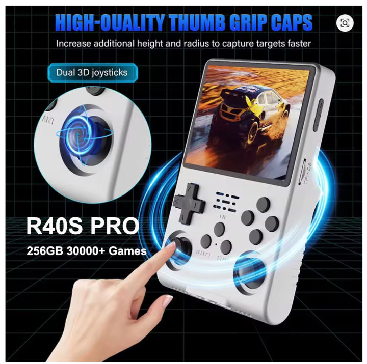 R40s pro Retro Game Console 3.5'' IPS Screen Arkos Auex Linux System 256GB  Portable Video Handheld Game Console