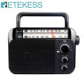 RETEKESS TR604 AM FM Radio Portable Plug in Radio Transistor Powered by 3 D Batteries or AC 220V for Senior and Home. 
