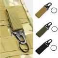2pcs Tactical Hanging Buckle Molle Nylon Webbing Carabiner Belt Triangle Keychain for Outdoor Climbing Camping Tool Accessory. 